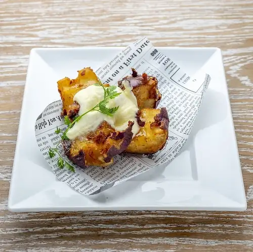 マスカルポーネとはちみつで食べる生さつまいものフリット