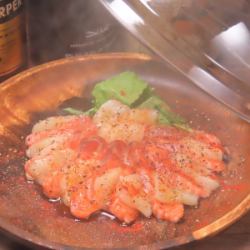 Instant smoked salmon and scallop carpaccio