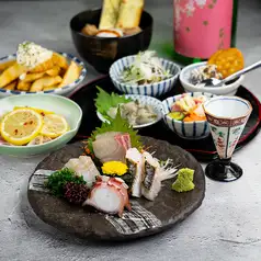 【特惠】時令魚類日式料理套餐，含2小時暢飲，僅需3000日圓起！
