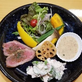 [蔬菜×肉类×天妇罗]女子派对套餐3,800日元（含5道菜品+2小时无限畅饮）
