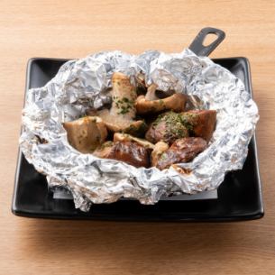 Thick Donko Shiitake Mushrooms Grilled in Foil