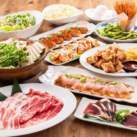 Miraizaka Winter Course: Includes Japanese Black Beef and Kirishima Black Pork Sukiyaki! [Includes 2.5 hours of all-you-can-drink / 4,500 yen]