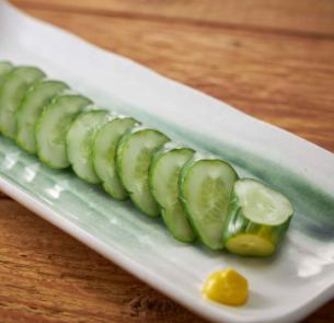 Cucumber pickled in a bottle