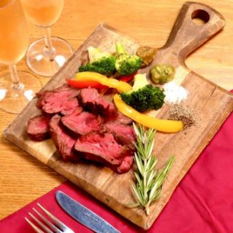 【女子会コース】 ピザ窯で焼いた赤身肉ステーキ×本日のドルチェ等料理7品2H【飲放】付5000円