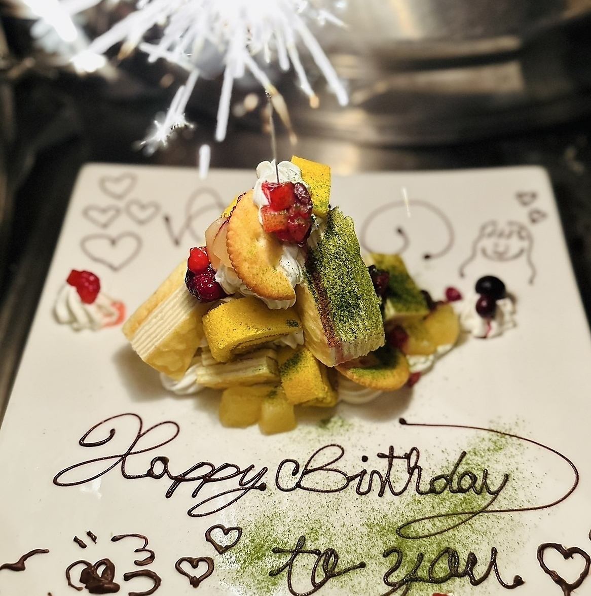 お誕生日や記念日にSNS映え◎なデザートプレートをご用意！