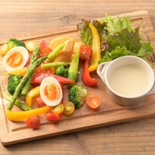 Warm Vegetable Salad with Bagna Cauda Sauce