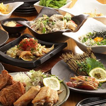 [Includes all-you-can-drink] 10 dishes in total ◎Tori no Kago Jidori course! Includes 3 types of Jidori chicken and dessert