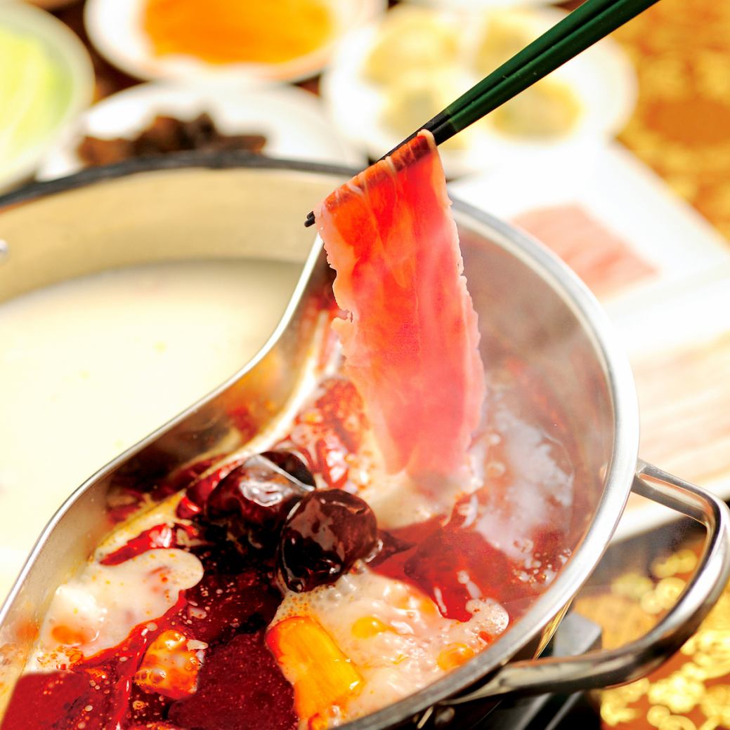 推荐最好的火锅和自制饺子！新鲜的肉类，蔬菜，海鲜概念的美味中国菜