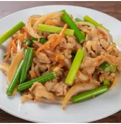 豚肉とにんにくの芽炒め