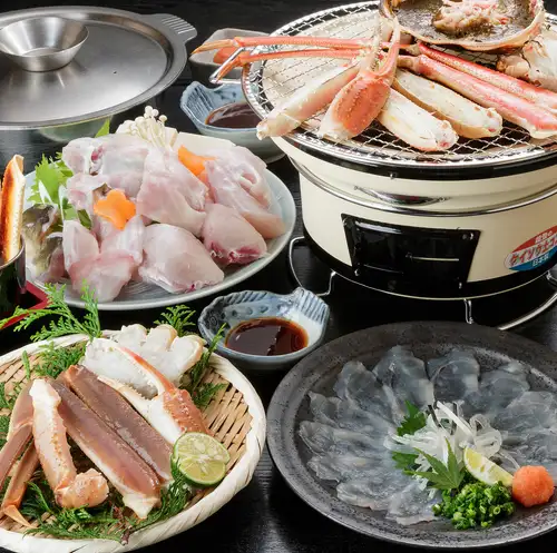 宴会に≪特上≫蟹&河豚コース10000円◆てっさ・かにしゃぶ両方楽しむ｜6000円～コースご用意しております！