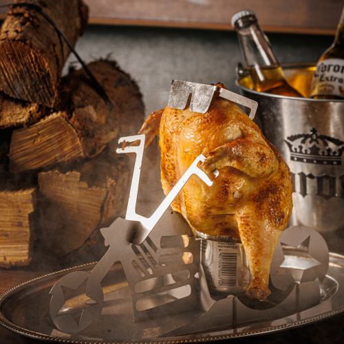 Authentic luxury outdoor! Beer can chicken course [chicken restaurant x American x outdoor!] All-you-can-drink included