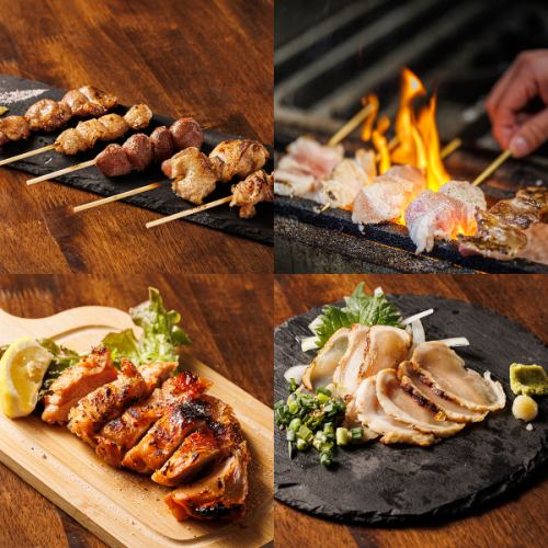 Choice of 3 kinds of chicken sashimi and assorted skewers course [Enjoy the pride of a chicken restaurant] with all-you-can-drink draft beer