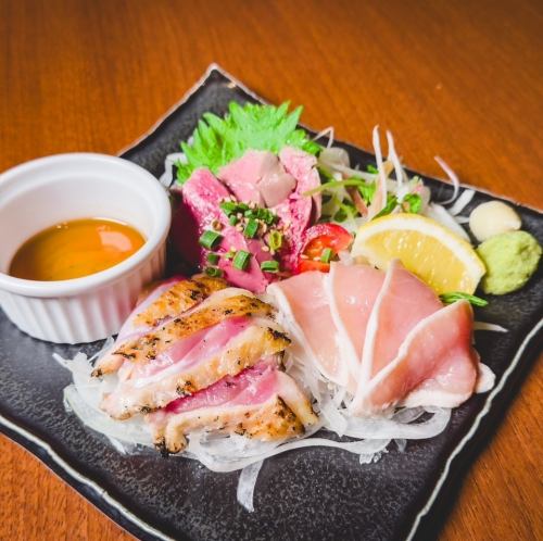 Assortment of 3 kinds of chicken sashimi