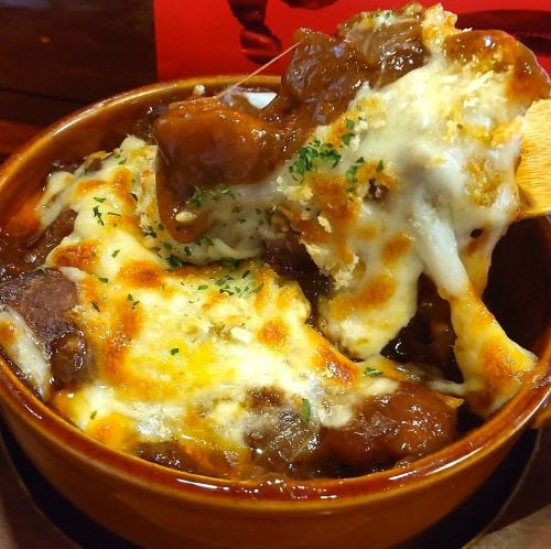 三元豚と舞茸のデミソースグラタン