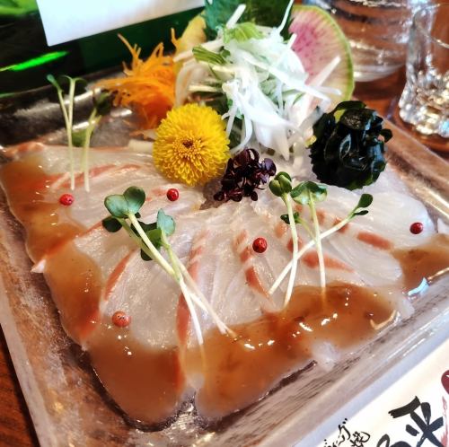 桜鯛の梅カルパッチョ