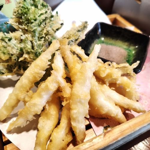 白魚と菜の花の天婦羅