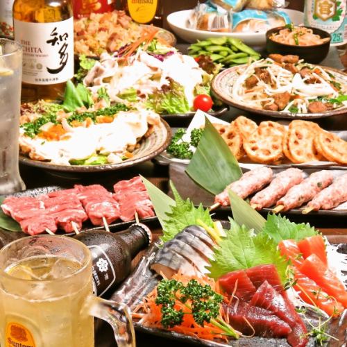 [2.5H飲み放題付]炭火焼きとん、北海道産ほっけ開き焼き。プレミアム香るエール、萃ジンも飲める