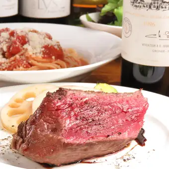 【Blu】 A course meal only, featuring A5 Wagyu lean beef. Perfect for celebrations, birthdays, and anniversaries.
