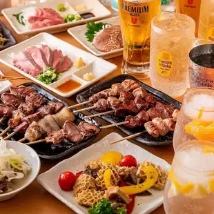 [2 hours of all-you-can-drink included] Enjoy Hachiro's specialties at a great value with the "Specialty All-You-Can-Eat Course" - one person gets free with a group of 10 or more!