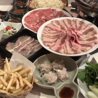 ☆★お肉トリプルつゆしゃぶ＆厳選牛もつ鍋食べ放題90分コース★☆ 