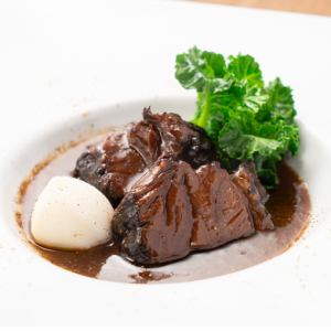 Beef cheek stew with plenty of red wine