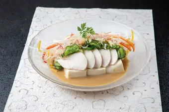 鶏ムネ肉と豆腐の冷製
