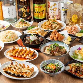 『旬菜-SYUNSAI-コース』カルパッチョや餃子含9品 3時間飲み放題付 5000円⇒4000円