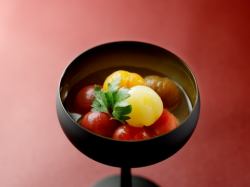 Colorful tomato salad