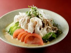 Pork shabu-shabu cold broth salad