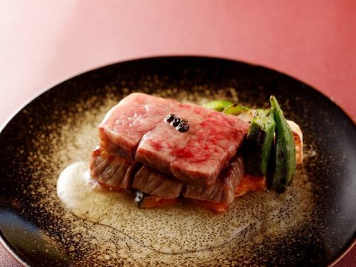 Japanese Black Beef Steak with Grilled Vegetables