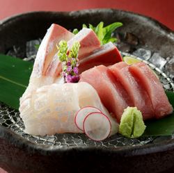 鮮魚のお造り三種盛り