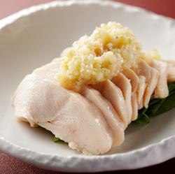蒸し鶏の葱生姜垂れ