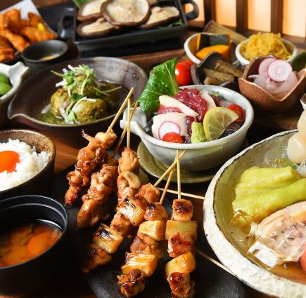 6/1開始!卵かけご飯おかわりOK!馬刺/淡路鶏/肉巻き野菜串【夏の雅-みやび-コース】4,000円