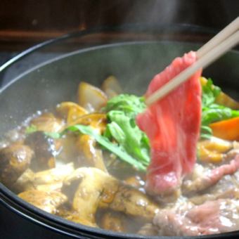 【6月開始】但馬牛すき焼き鍋♪卵おかわり自由【夏の地産地消コース】6000円★飲み放題付8000円
