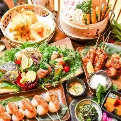 December onwards: "Winter Colors Course" featuring 5 kinds of obanzai (Kyoto-style home cooking), Awaji chicken, and winter radish grilled on a hoe - 3000 yen, or 5000 yen with premium all-you-can-drink.