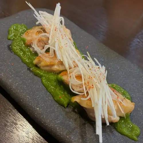 道産鶏と九条ネギピュレのねぎま