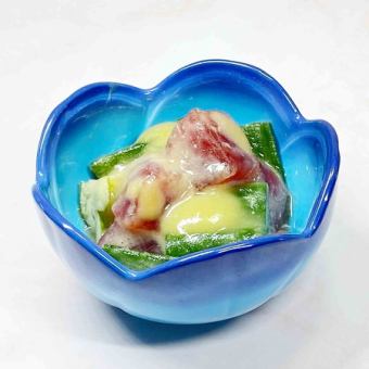 鮮魚と青葱の酢味噌