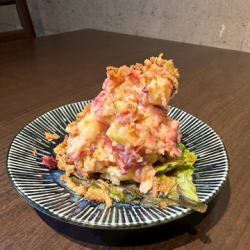 Potato salad with pickled vegetables