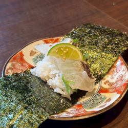 Red sea bream and sudachi perilla leaves