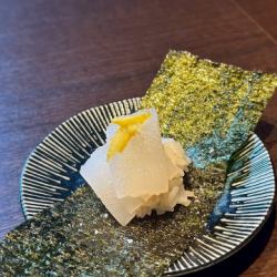 Salted squid and yuzu peel