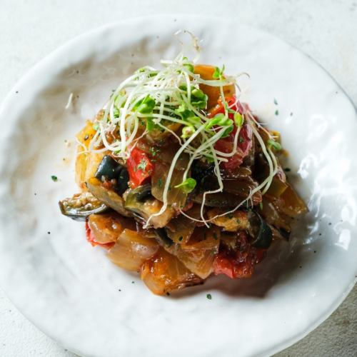 Chilled ratatouille made with domestic vegetables