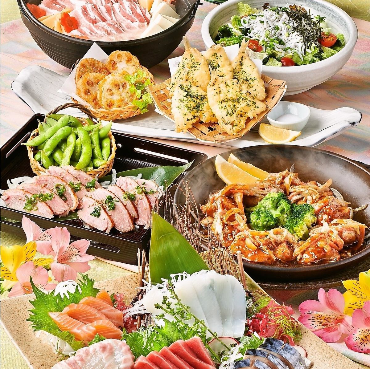あったか鍋が付いた飲み放題付コースを各種ご用意しております