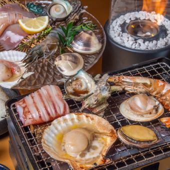 【120分飲み放題付★】開放的なルーフトップテラスで鮮度抜群の海の幸を愉しむ”海鮮BBQコース”