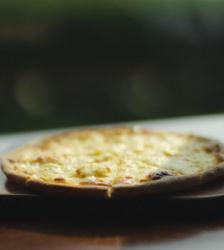 Gorgonzola cheese tortilla pizza