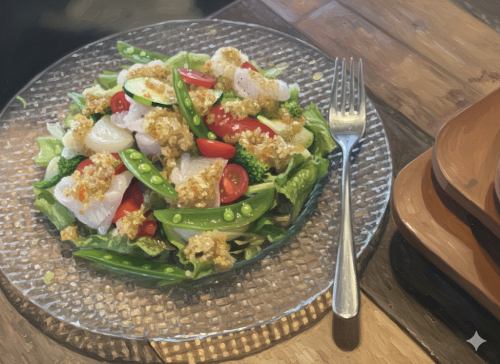 お魚サラダ自家製オリーブソース