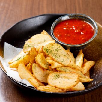 french fries salsa sauce