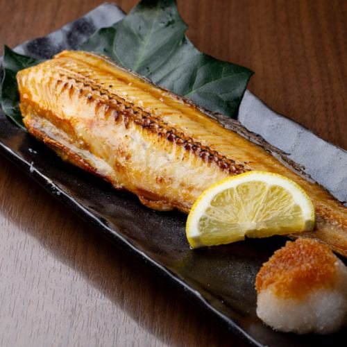 Grilled salted Atka mackerel
