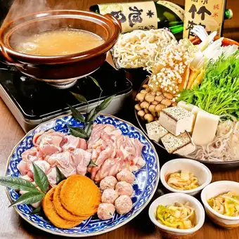 ★ 【닭 소금 짱코 냄비 코스 ♪】 일품 닭 & 제철 야채 등 전 16 품 + 2 시간 음료 무제한 6,000 엔 (세금 포함)