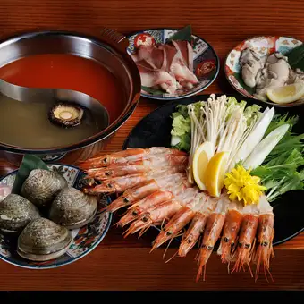 【接待/記念日/会食】『匠コース』海老・蛤のしゃぶしゃぶ、本鮪2貫入り鮨5貫、蕎麦等《全9品》