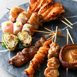 銘柄鶏を使った贅沢な一串